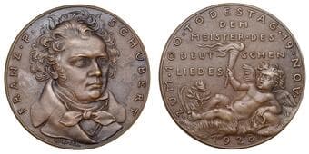 Musical Medals from the Property of a Gentleman
Germany, Centenary of the Death of Ludwig van Beethoven, 1928, a...