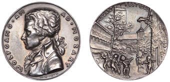 Musical Medals from the Property of a Gentleman
Germany, Mozart Festival at the Wartburg, 1925, a silver medal by K....