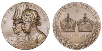 World Historical Medals from Various Properties
Austria, Alliance of Germany and Austria, 1915, a bronze medal by R....