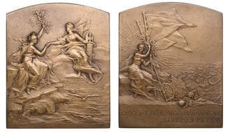 World Historical Medals from Various Properties
France, Exposition Franco-Britannique, London, 1908, a bronze plaque...