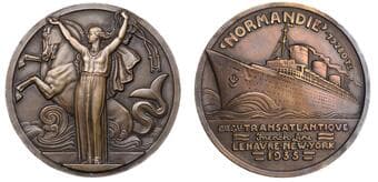 World Historical Medals from Various Properties
France, Compagnie Générale Transatlantique, Lancement de SS...