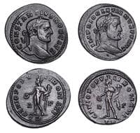 Roman Coins from Various Properties
Diocletian (284-305), Follis (AE1), Trier, 296-7, laureate head right, rev....