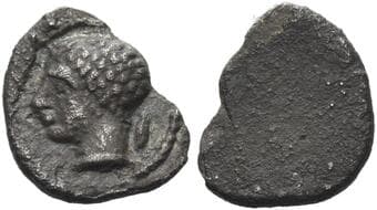 Etruria, Populonia As circa III century BC, AR 7 mm, 0.36 g. Young male head l.; behind, Ι. Rev. Blank. EC 107. Vecchi...
