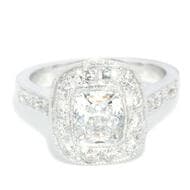 1.21ct GIA Certified Cushion Cut Diamond Ring in 18ct Gold One 18 carat white gold ring holds a bezel set cushion...