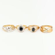 9ct Gold Diamond & Rings Hallmarked '375' or '9ct' (4). Total Weight: 12.5g. Estimate: 500 - 600 AUD