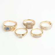 9ct Gold Diamond & Gemstone Rings 9ct Gold Diamond & Gemstone Rings (5). Hallmarked: All '375'. Total weight: 18.7g. ...
