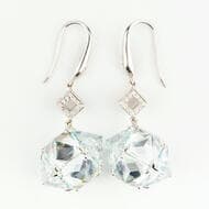 18ct White Gold Aquamarine & Diamond Drop Earrings 18ct White Gold, Aquamarine & Diamond Drop Earrings. Earring...