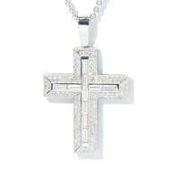 2.21 Carat Diamond Cross Pendant in 18ct Gold One 18 carat white gold cross measures 35.00x27.00 millimetres with each...