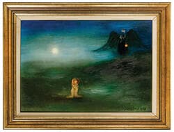 Boyd, David, oil on board, 'The Spectre of Nationalism', 1968, signed, framed Signed, framed, (41cm x 30cm), (51cm x...