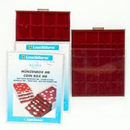 Leuchtthurm Numis Coin Box Tray Coin box tray, MB/MBG 20, (2) smoked grey/brown with red velvet-lined tray, used but...