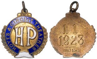 Bridgland & King, Melbourne - Enamel Cinema Badge, 1923, gVF HP, Hoyts & Circuit Theatres, brass/enamel cinema badge...
