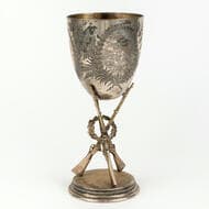 Military Rifle Club - P.W.V.V.L.H. Metropolitan Troop Trophy, 1881, aVF Silver electro-plated Britannia metal, size...