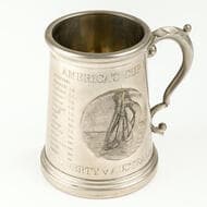 Americas Cup - Liberty v Australia II, Pewter Tankard, 1983, VF Commemorative pewter tankard, size 13cm high, top...