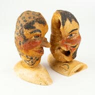 Scrimshaw, Whale Eardrums, C. 1800S, EF Scrimshaw whale eardrums pair (likely from a mature sperm whale), size 14cm...