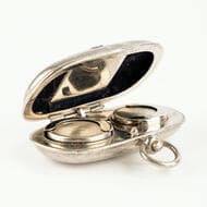 Silver plated Half Sovereign & Sovereign Case with Stamp Compartment, C. 1900 Silver plated half sovereign & sovereign...