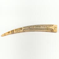 Scrimshaw Replica - The Bark Cavalier of New Bedford, C. 1970 - 1980, EF Machine manufactured polymer scrimshaw...