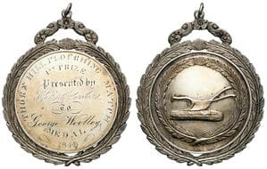 Thorn Hill Ploughing Match, 1849, VF Silver medal, 66 x 80mm, 77.84g, (tested at 93%), including ornate laurel...