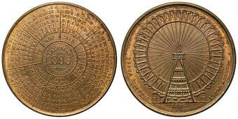Great Britain, 1896 Calendar Medal - Gigantic Wheel, Earls Court, 1895, aUNC Calendar medal, 44mm, 13.1g, a souvenir...