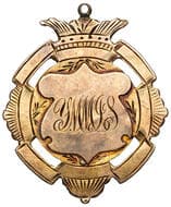 Great Britain, Y.M.M.I.S. Sheffield Handicap (Athletics), 1907, VF 9ct gold fob medal, ornate shield form, engraved...