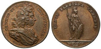 Sweden, Charles XI, 1668, EF Charles (Karl) XI copper medal, 33mm, 14.74g, brown patina with hints of underlying red,...