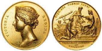 Tasmanian Council of Education - Gold, 1860, UNC - CHU In 24ct gold, 41.5mm, 58.47g, by British medallist & seal...