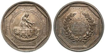 Tasmanian Juvenile Industrial Exhibition, 1883, EF Silver medal, 39mm, 24.78g, reverse AWARDED TO and engraved A....