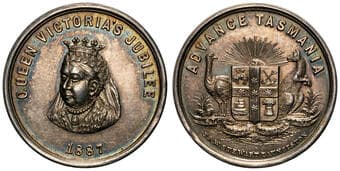 Queen Victoria's Jubilee, 1887, EF Silver medal 31.5mm diameter, 17.25g, obv. QUEEN VICTORIA'S JUBILEE 1887, rev....