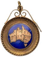 Smeaton District, Victoria - Municipal Medal for Returned Soldier, 1918, VF 9ct gold & enamel fob medal, circular...
