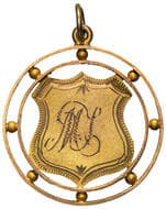 U & B Greeks Tennis Tournament, 1918, VF 9ct fob medal in the form of two concentric circles separated by eight...