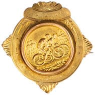 1 Mile Handicap - Cycling, 1923, F 9ct gold badge in the form of a circle with ornamentation & figures cycling at...