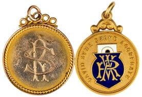 David Syme Grand Aggregate (Shooting), 1935, VF 9ct gold & enamel 1935 David Syme Grand Aggregate, fob medal, size 26...