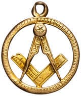 Masonic Fob Medal - Blashki, 1900S, F Masonic fob medal by Blashki, Victoria, size 25mm diameter, 6.15g, tests as...