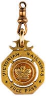 Victorian Railways, Free Pass - General Manager Main Line RLY, Tasmania, C.1886, gVF Victorian gold fob medal, (tests...