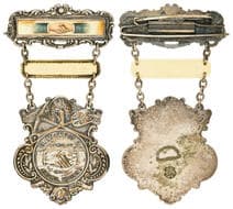 Union Badge, United Mineworkers of Australia Eight hours, 1898 commemorative members medal, scarce. Estimate: 100 -...