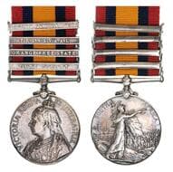Queen's South Africa Medal 1899, (type 3 reverse), - four clasps, - Cape Colony Queen's South Africa Medal 1899, (type...