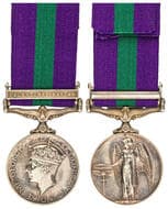 George VI, GSM Palestine - Single, 1940s GEORGE VI General Service Medal - PALESTINE 1945-48 impressed 4866625 PTE J...
