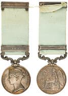 United Kingdom, Victoria, 1799-1826 Army of India Medal - AVA indented in capitals T. MILBURN. 13th FOOT. Thomas...