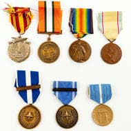 World, Lot of 7 World Medals Dunkirk Medal (cast copy) Nato Medals for KOSOVO and FORMER YUGOSLAVIA, US Korean War...