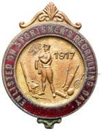 Enlisted on Sportsmen's Recruitment Day, 1917, Fine Enamel & gilt badge, 23x37mm, reverse impressed NEWCASTLE, with...