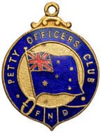 Petty Officers Club FND (Flinders Naval Depot) - Membership Badge, 1911-1962, gVF Enamel & gilt badge, 24.5x32.5mm,...