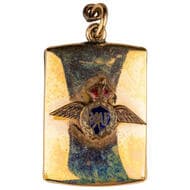 RAAF - Sweetheart Locket, C. 1914 - 1945, F 9ct gold lined silver sweetheart locket with RAAF Wings, rectangular...