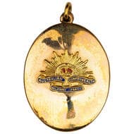 Australian Commonwealth Military Forces - Sweetheart Locket, C. 1914 - 1945, gF 9ct gold lined silver sweetheart...