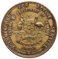 Volunteered For Active Service - Medically Unfit, WWI, VF Issued by the Department of Defence, gilt bronze, 29mm,...