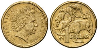 Elizabeth II, One Dollar, 2000, Fine 'Mule' with 10c obverse, fine. Estimate: 200 - 400 AUD