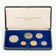 Elizabeth II, One Cent - Fifty Cents, 1966, aFDC - FDC 1966 proof year set in blue Commonwealth of Australia branded...