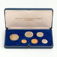Elizabeth II, One Cent - Fifty Cents, 1966, aFDC - FDC 1966 proof year set in blue Commonwealth of Australia branded...