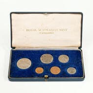 Elizabeth II, One Cent - Fifty Cents, 1966, FDC Commonwealth of Australia branded blue box, above average, lightly...