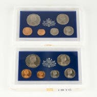 Elizabeth II, One Cent - Fifty Cents, 1973 - 1975, FDC 1973, one cent slightly turned & 1975, both in original (hand...