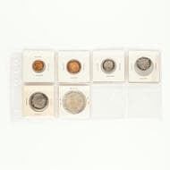 Elizabeth II, Proof Year Set, One Cent - Fifty Cents, 1966, FDC Proof year set in 2x2s, in trimmed album sleeve,...