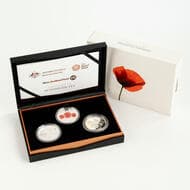Elizabeth II, RAM - Armistice Centenary, One Dollars, 2018, FDC Three-coin set, 1oz silver 99.99% proof one dollar...
